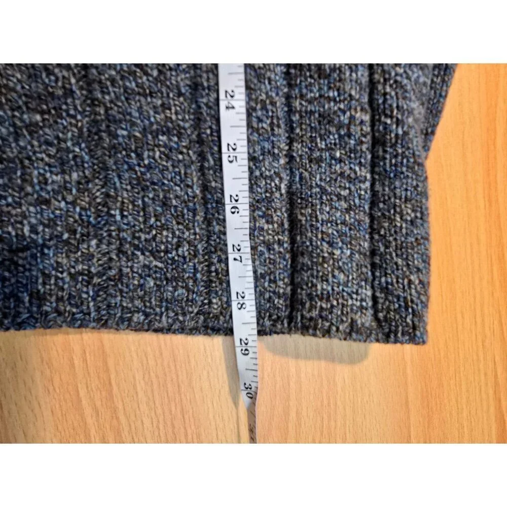 Express Mens Cardigan Sz XL Full Zip Chunky Knit Stretch Mock Neck Wool Blend